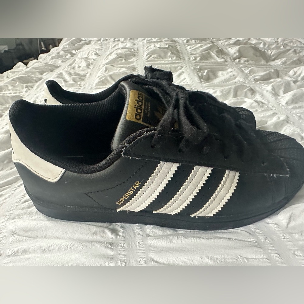Adidas Black and White Superstar Sneakers